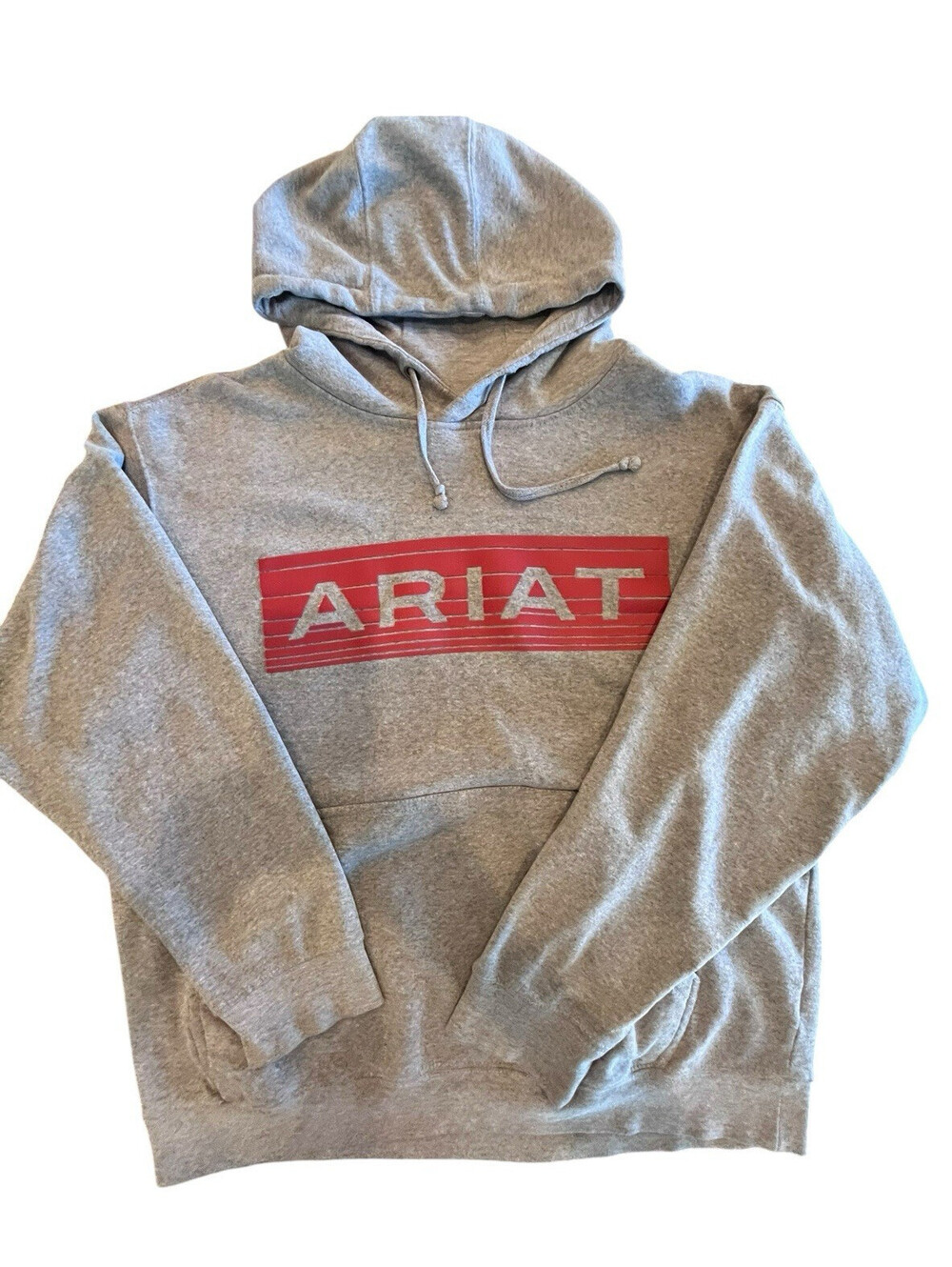 Ariat Hoodie Mens Sz XL Soft Pullover Grey Red Graphic 3149.8